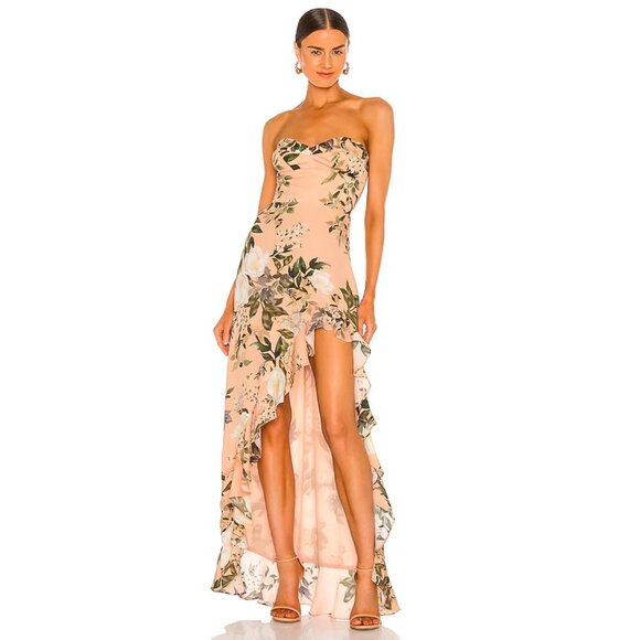 Amanda Uprichard Dresses & Skirts - Amanda Uprichard Eden Gown in Junior Floral Asymmetrical High Low Ruffle Dress M